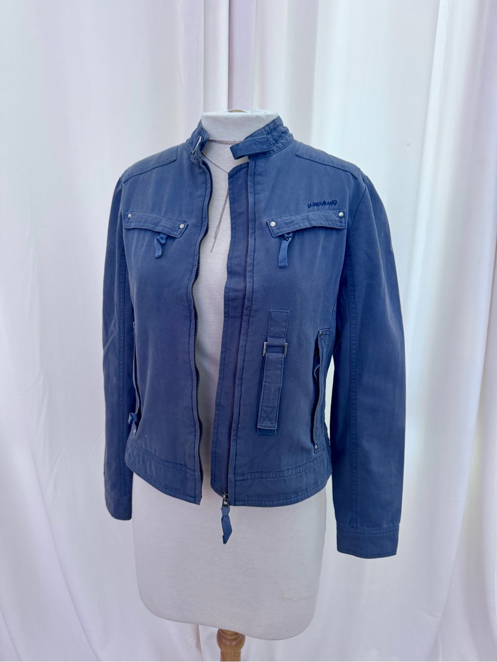 Califdream Whoau Blue Moto Jacket Size Medium
